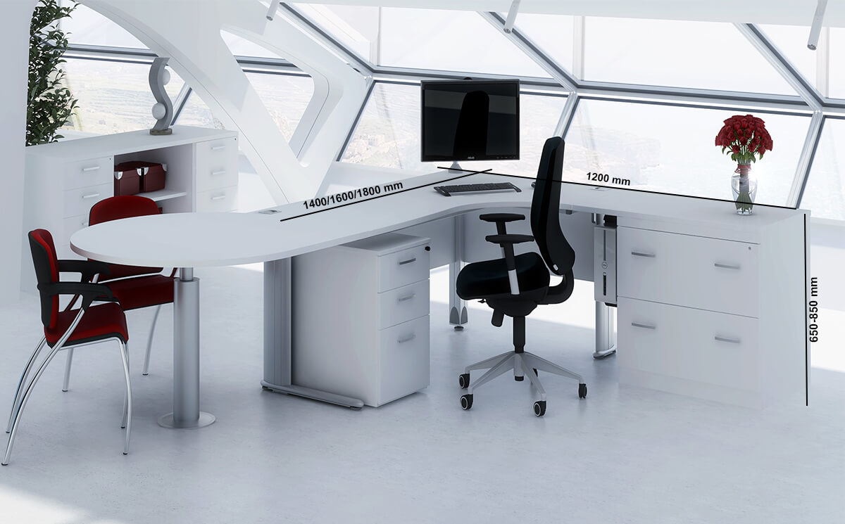 Eder – Height Adjustable Executive Desk With Optional Meeting Ends