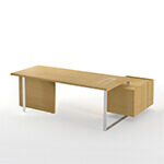Fabrice Desk With Modesty And Credenza Left