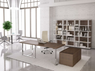 Fabrice Executive Desk With Modesty Panel And Credenza Unit Featured Image 2