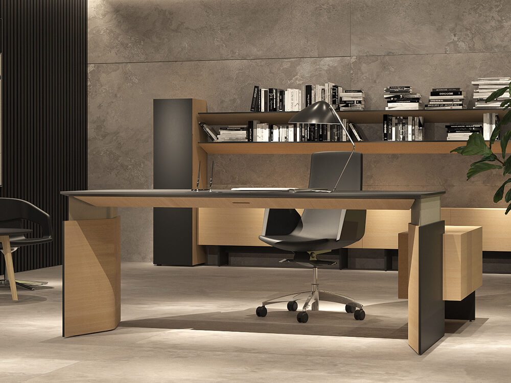 Fabron 1 Operational Desk With Height Adjustable Panel Legs And Operational Credenza Main Image