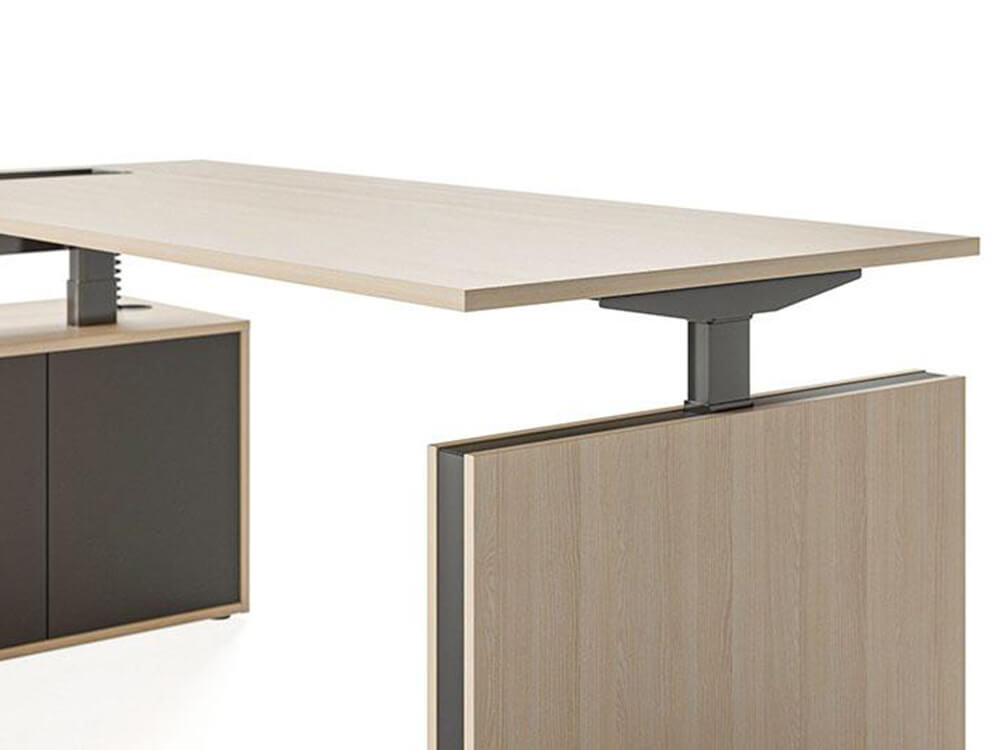 Fadey 1 Mfc Top Heigh Adjustable Desk With Panel Legs And Optional Credenza Unit 4