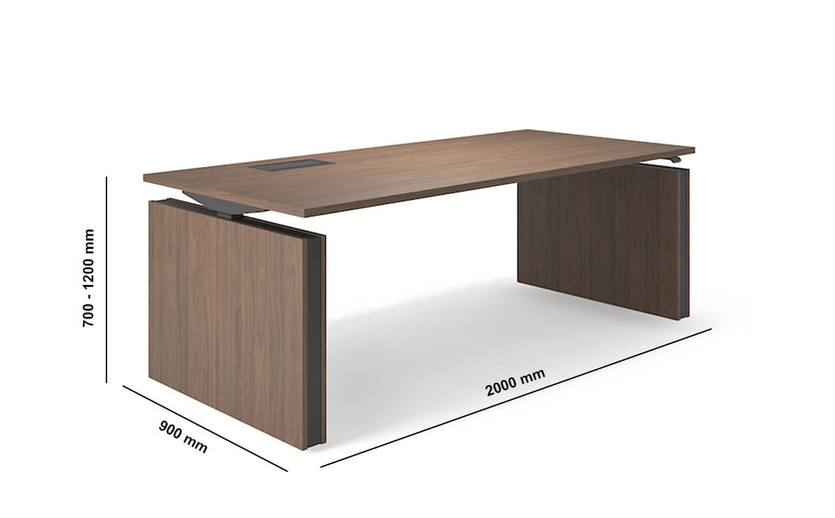 Fadey 1 Mfc Top Heigh Adjustable Desk With Panel Legs And Optional Credenza Unit Dimension Image