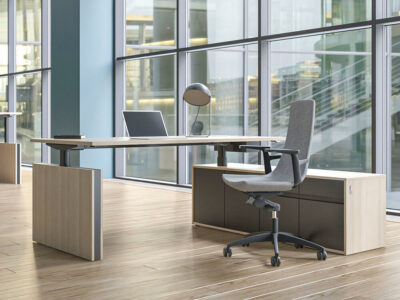Fadey 1 Mfc Top Heigh Adjustable Desk With Panel Legs And Optional Credenza Unit Main Image