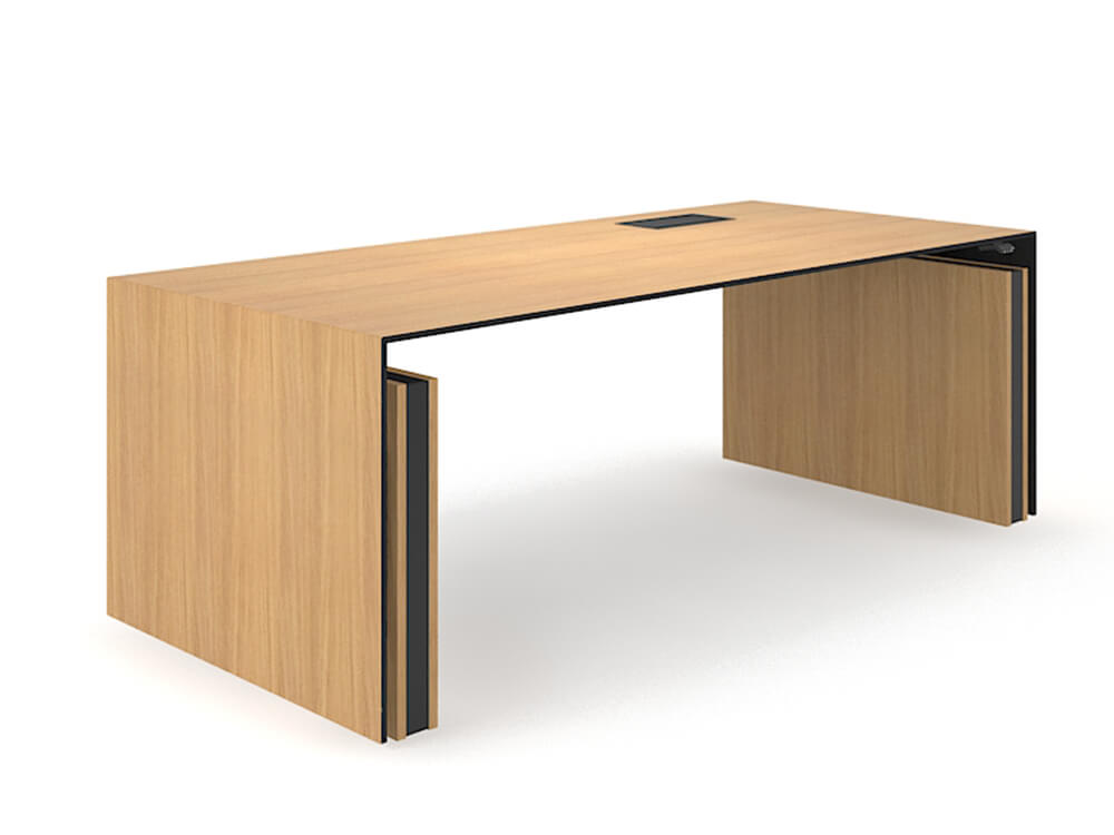 Fadey Veneer Top Executive Desk With Panel Legs And Optional Credenza Unit 1