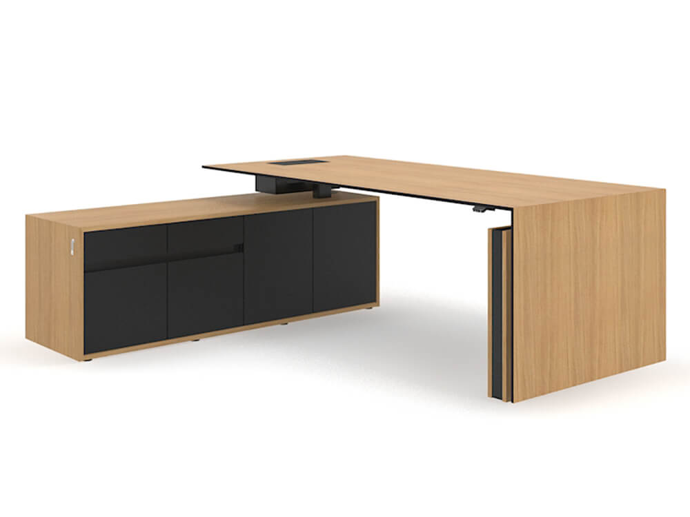 Fadey Veneer Top Executive Desk With Panel Legs And Optional Credenza Unit 3