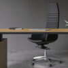 Fadey Veneer Top Executive Desk With Panel Legs And Optional Credenza Unit 4