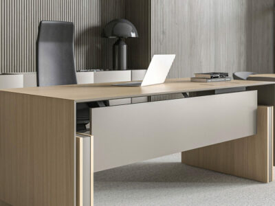 Fadey Veneer Top Executive Desk With Panel Legs And Optional Credenza Unit 5