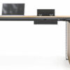 Fadey Veneer Top Height Adjustable Desk With Credenza Unit Cable Spine