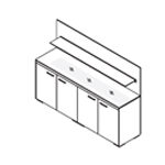 L1738 x D442 x H1228 (Melamine Frame with Glass Shelf)