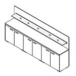 L2594 x D442 x H728 (Melamine Frame with Glass Shelf)