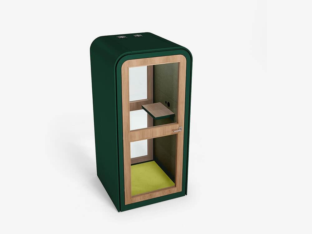 Alonso - Acoustic Phone Booth with Ventilation and Optional Table