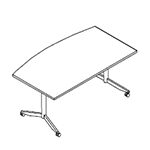 Curved Front Small Rectangular Shape Table (6 and 8 Persons)