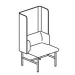 Seat with Backrest & High Screen (L630 x D630 x H1250)