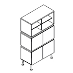 L900 x D420 x H1422(High Cabinet with Open Top Segment)