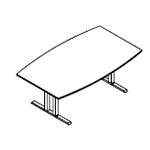 Oaka 1 Barrel Shaped Meeting Room Table Small Table Two Legs