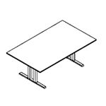 Oaka Rectangular Meeting Room Table 2 Pic Leg Small