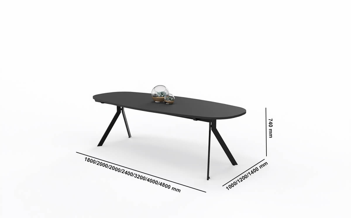 Oakley 4 Y Leg Oval Shaped Meeting Room Table Size Img