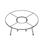 Round Shape Table (Powder-coated legs, 6 Persons)