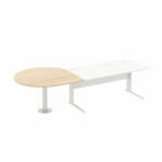 Desk With Teardrop Ended Extension Meeting Table