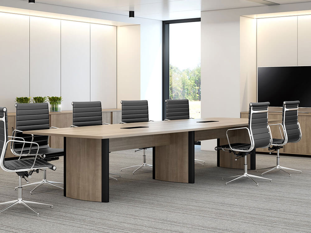Ekan Barrel Shaped Meeting Room Table Size Img (2)