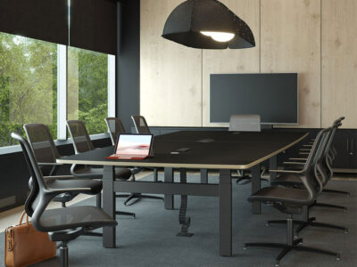 Ekiya Height Adjustable Half Barrel Shaped Meeting Room Table Main Img