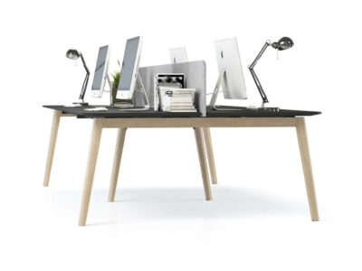 Fahri 1 Bench Desk For 2,4 And 6 Persons With Wood Legs 13