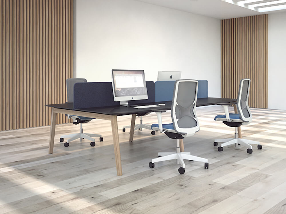 Fahri 1 Bench Desk For 2,4 And 6 Persons With Wood Legs 3
