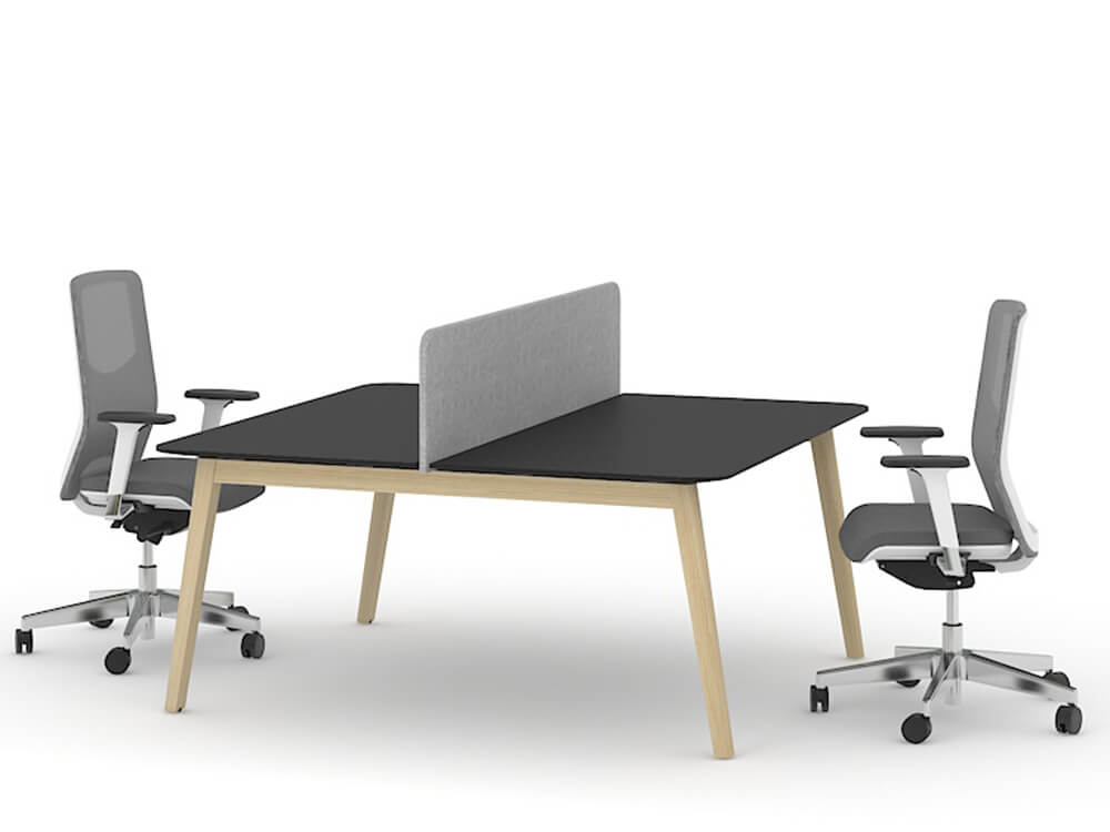 Fahri 1 Bench Desk For 2,4 And 6 Persons With Wood Legs 4