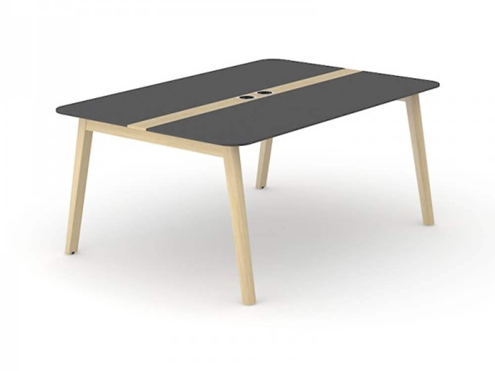 Fahri 2 Meeting Table With Wood Legs 1