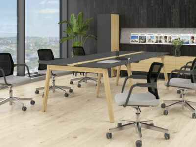 Fahri 2 Meeting Table With Wood Legs 10