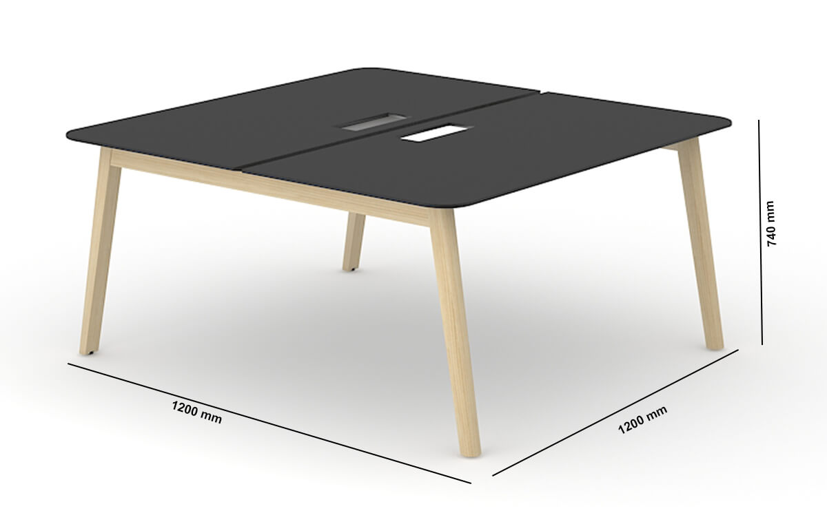 Fahri 2 Meeting Table With Wood Legs