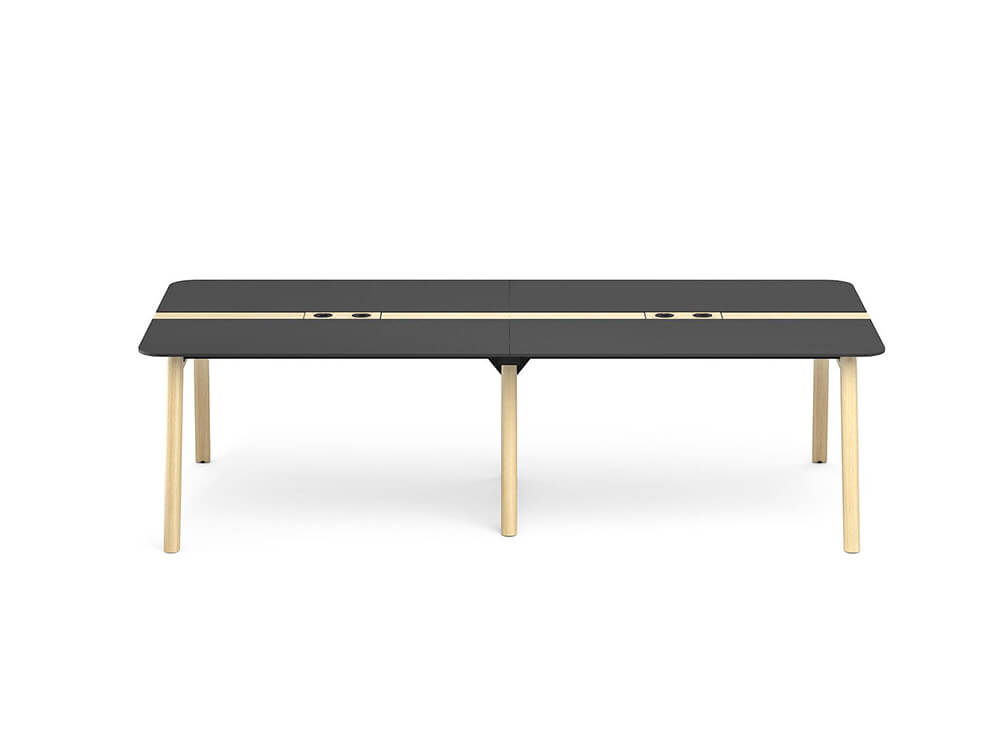 Fahri 2 Meeting Table With Wood Legs 5