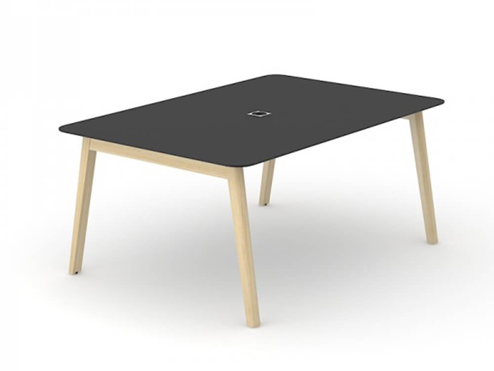 Fahri 2 Meeting Table With Wood Legs