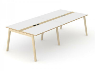 Fahri 3 Mfc Finish Top Meeting Table With Wood Legs 3