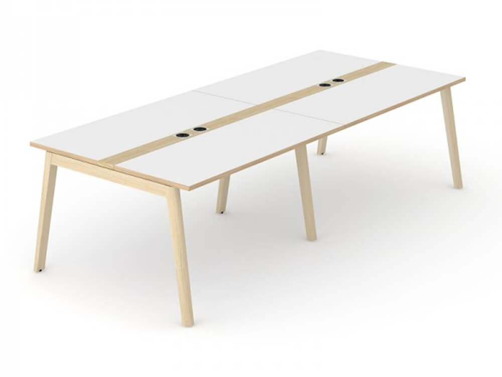 Fahri 3 Mfc Finish Top Meeting Table With Wood Legs 3