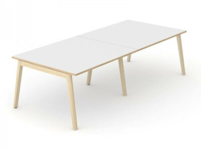 Fahri 3 Mfc Finish Top Meeting Table With Wood Legs