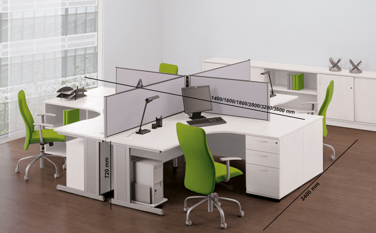 Falan 2 Corner Desks Cluster For 2 And 4 Persons Size Img