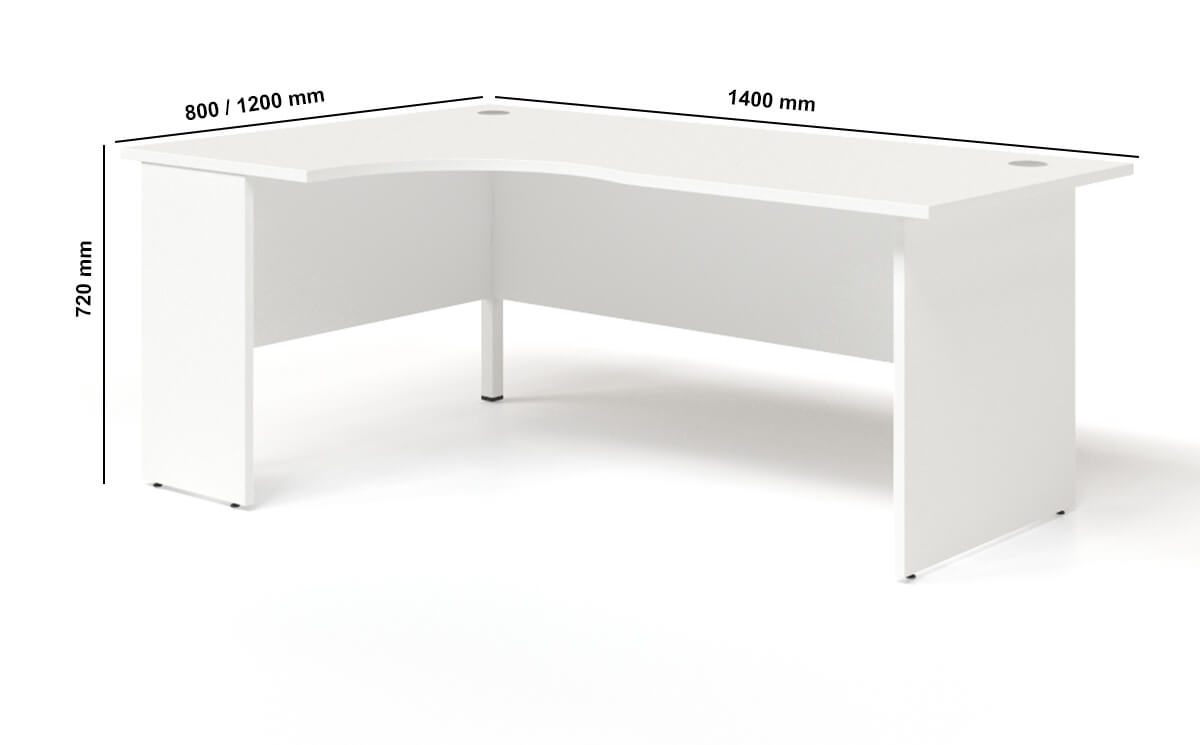 Fannie 1 Corner Panel Legs Desk With Return And Modesty Panel Dimesnion Image