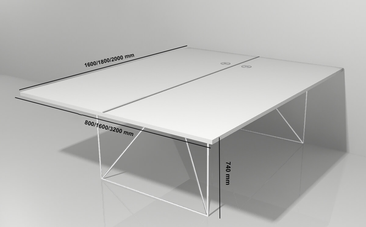 Fendi 1 Operational Desk With Metal Frame Size Img