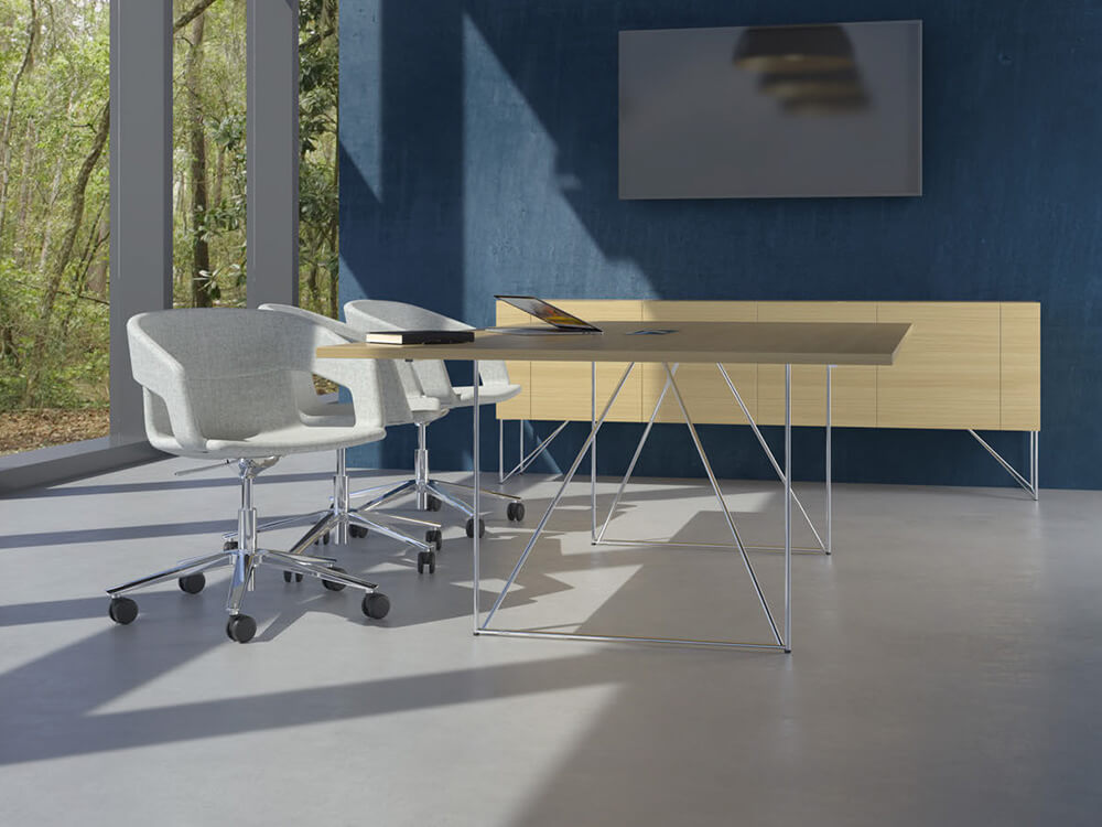 Fendi 2 Meeting Table With Steel Legs 6