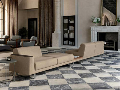 Gaetano Small Large And Extra Large Sofa With Arm, Table And Cushion 06