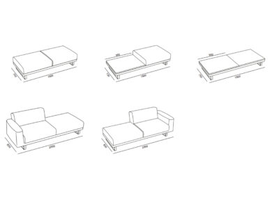 Gaetano – Small Large And Extra Large Sofa With Arm, Table And Cushion Large 01