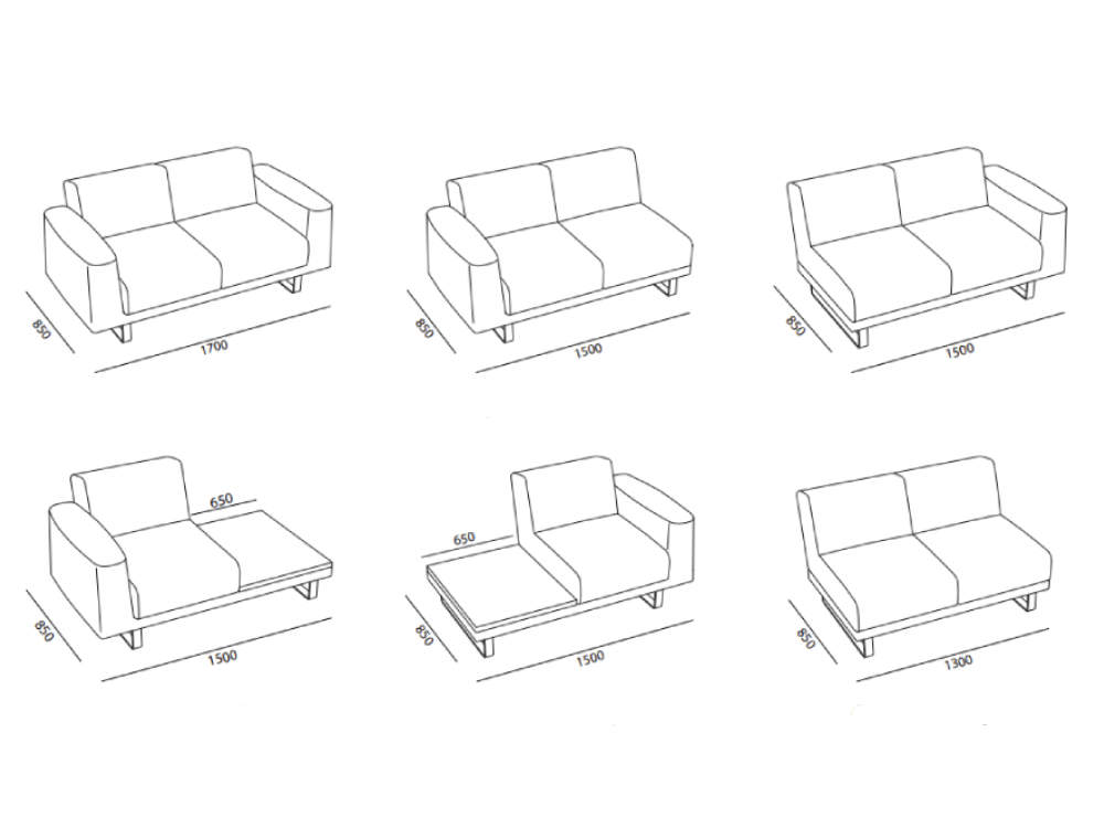 Gaetano – Small Large And Extra Large Sofa With Arm, Table And Cushion Medium Sofa