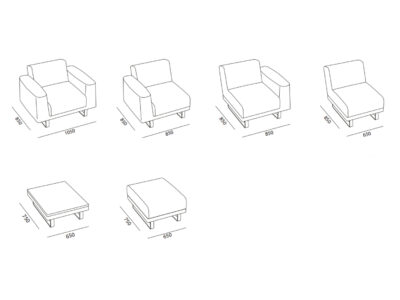 Gaetano – Small Large And Extra Large Sofa With Arm, Table And Cushion Small Sofa