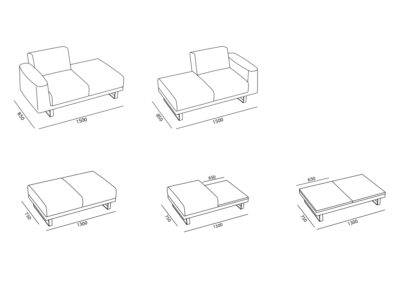 Gaetano – Small Large And Extra Large Sofa With Arm, Table And Cushion Medium Sofa 1