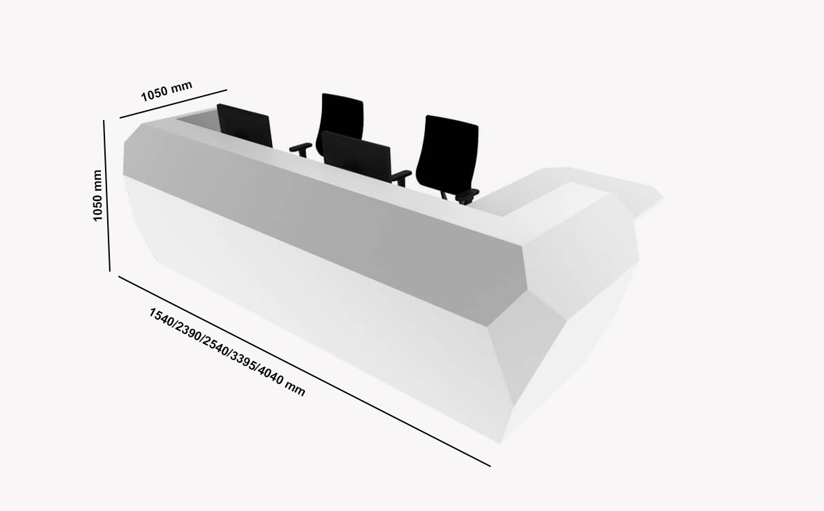 Rok Diamond Shape Reception Desk Size Img