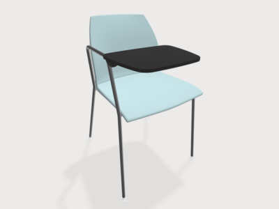 Ginevra 1 Multi Purpose Chair With Right Arm And Writing Table Aluminium Frame