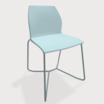Ginevra Multi Purpose Not Stackable Chair With Sled Leg Turquoise Frame