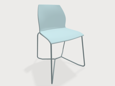 Ginevra Multi Purpose Not Stackable Chair With Sled Leg Turquoise Frame