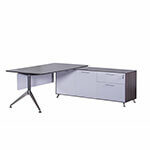 Maceo – Executive Desk With Modesty Panel With Credenza Unit Right